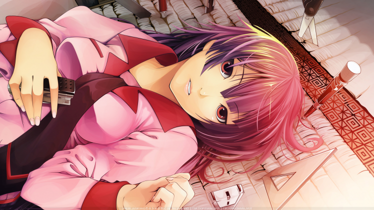 anime Girls, Anime, Monogatari Series, Senjougahara Hitagi, School Uniform HD Wallpaper Desktop Background