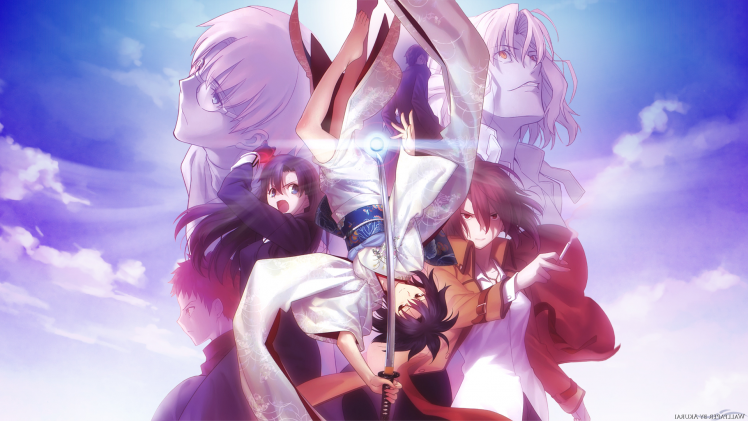 anime Girls, Kara No Kyoukai, Ryougi Shiki, Kokutou Azaka, Kokutou Mikiya, Aozaki Touko HD Wallpaper Desktop Background