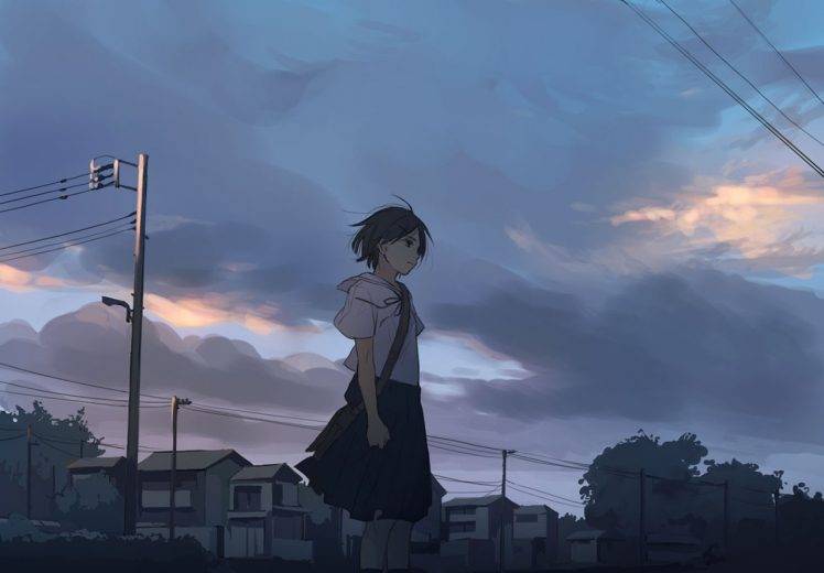 anime, Anime Girls, Original Characters, School Uniform HD Wallpaper Desktop Background