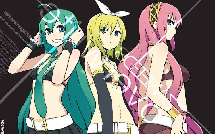 anime, Vocaloid, Hatsune Miku, Megurine Luka, Kagamine Len HD Wallpaper Desktop Background