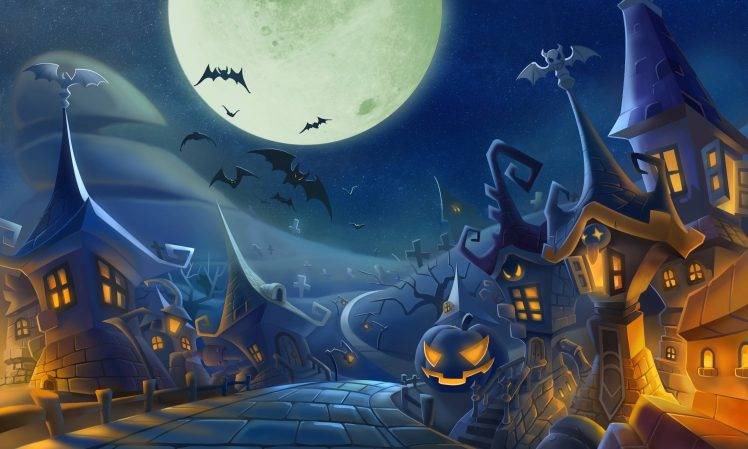 Halloween, Bats HD Wallpaper Desktop Background