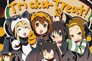 anime Girls, K ON!, Halloween, Hirasawa Yui, Akiyama Mio, Tainaka Ritsu, Kotobuki Tsumugi