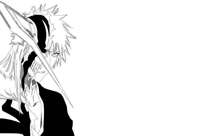 Kurosaki Ichigo, Bleach, Anime, Minimalism, Hollow HD Wallpaper Desktop Background