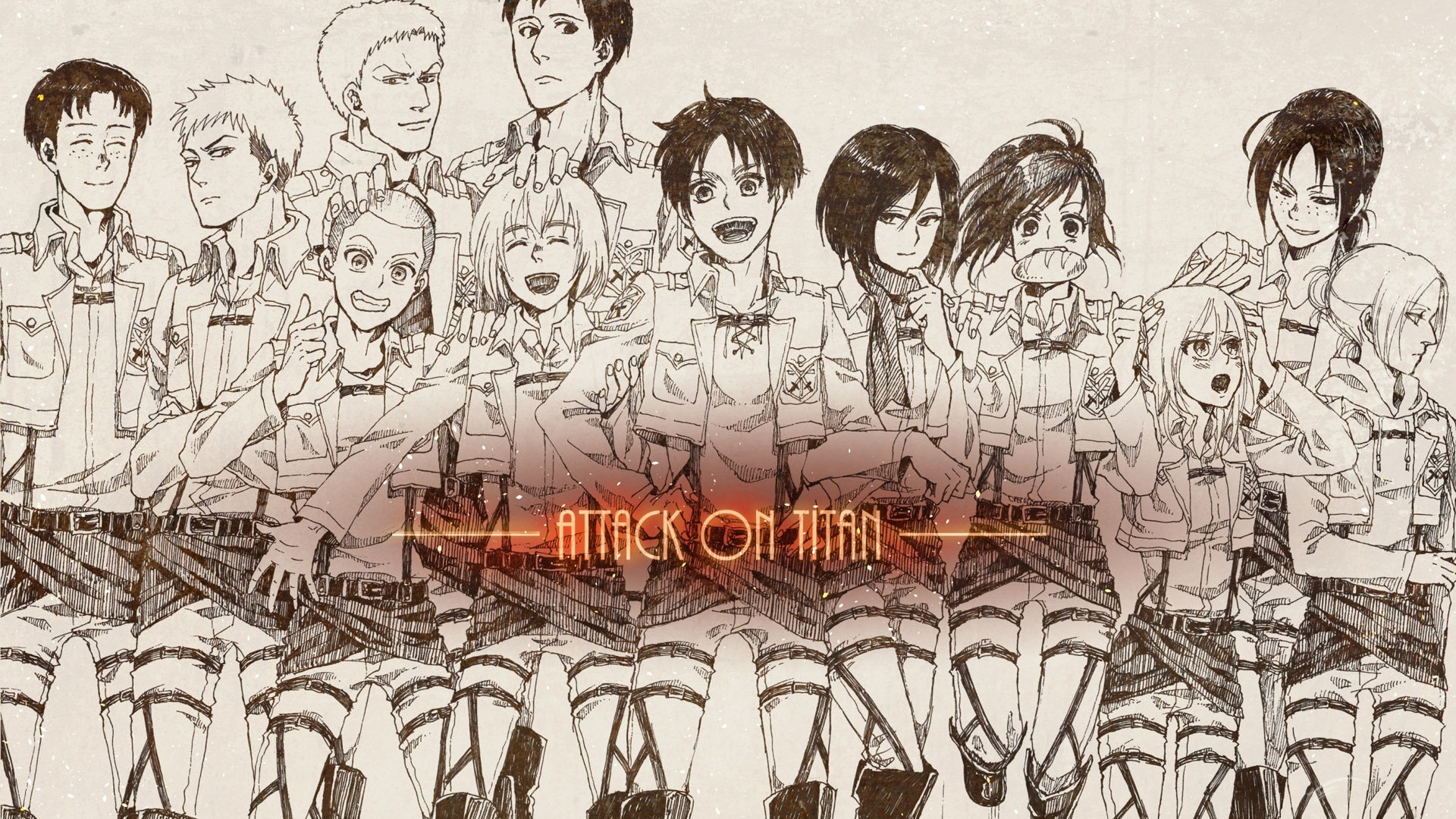Shingeki No Kyojin, Eren Jeager, Mikasa Ackerman, Armin Arlert, Blouse Sasha, Anime Wallpaper