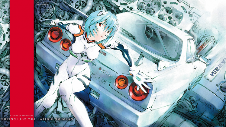 Neon Genesis Evangelion, Ayanami Rei, Nissan Skyline GT R, Anime Girls HD Wallpaper Desktop Background