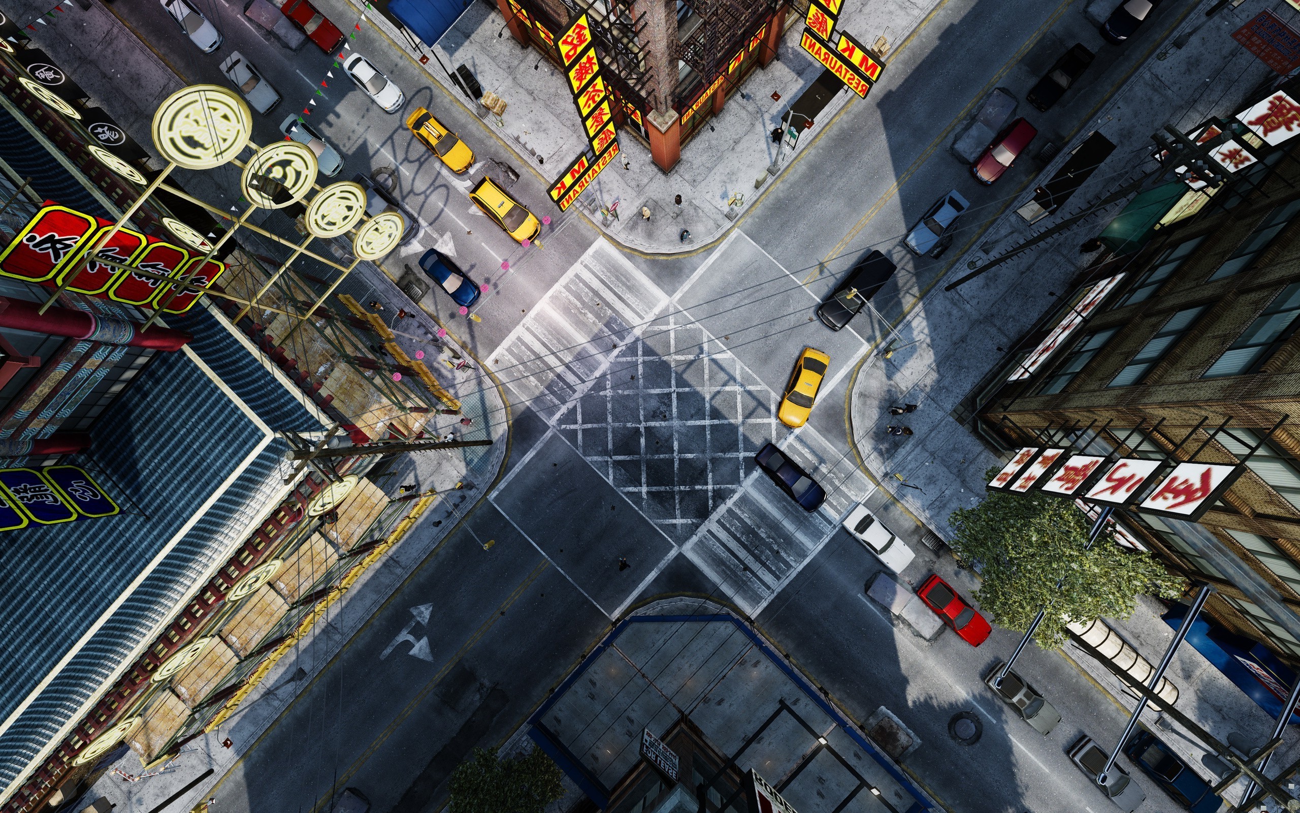 CGI, Intersections, Top View, Grand Theft Auto IV, Birds Eye View Wallpaper