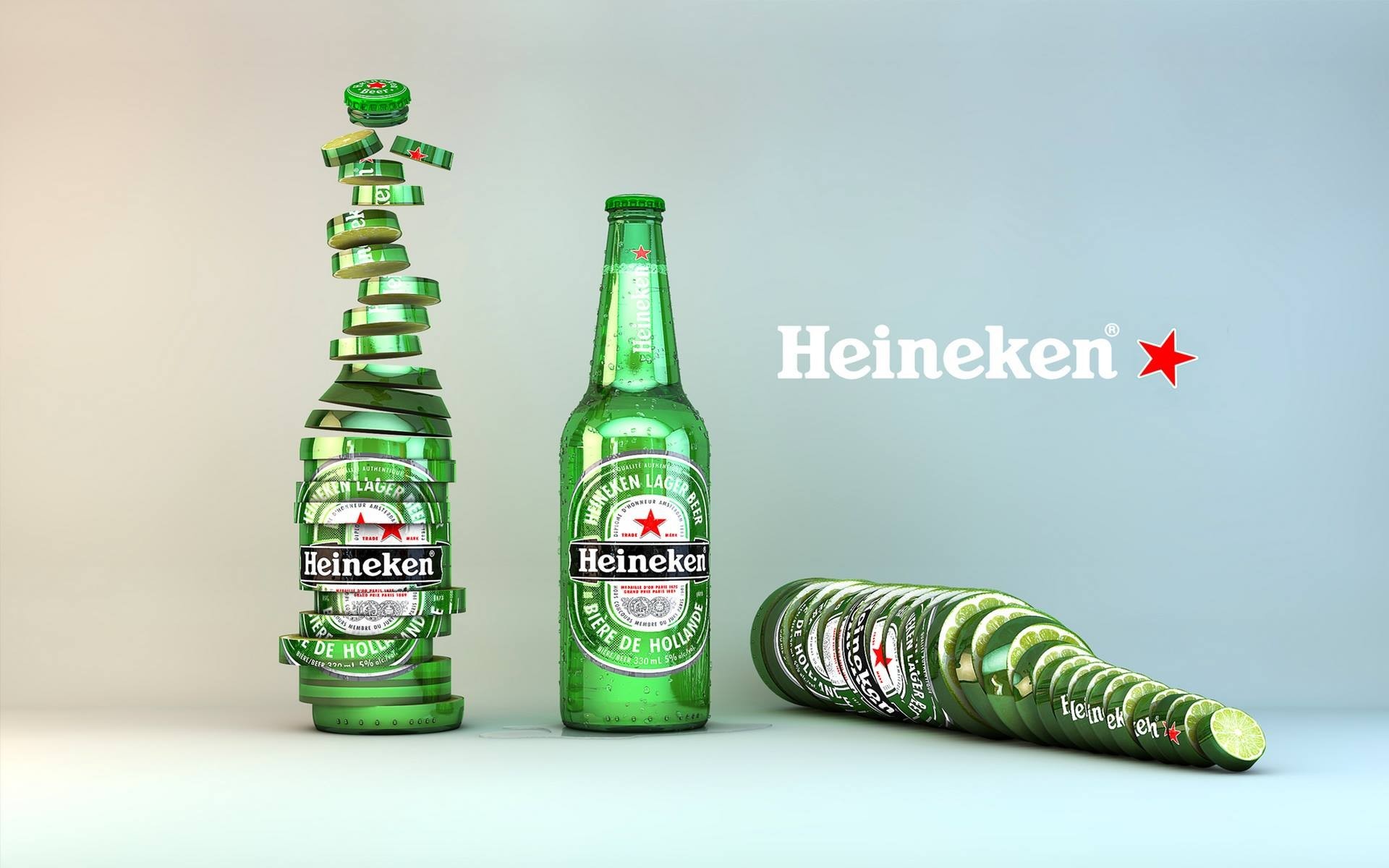 CGI, Heineken, Beer, Fresh, Minimalism Wallpaper