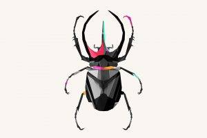 digital Art, CGI, Insect, Low Poly, White Background, Justin Maller