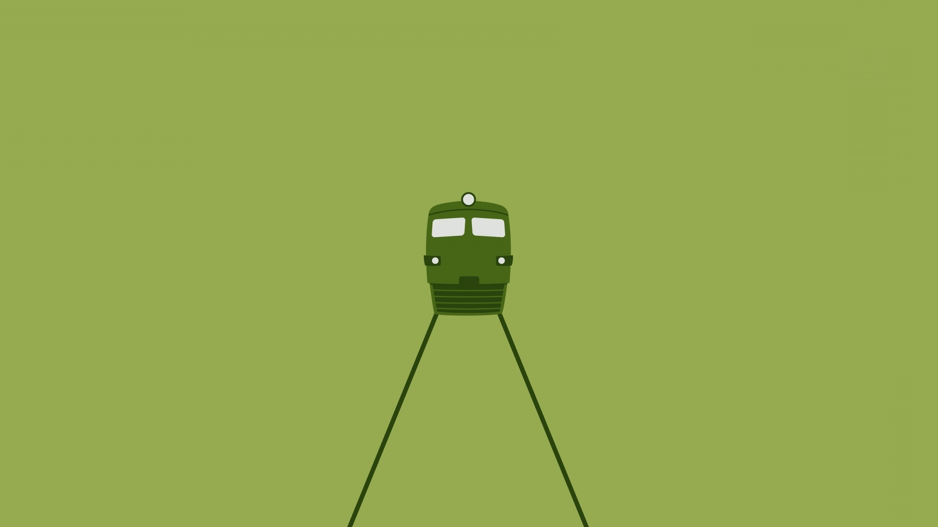 digital Art, Minimalism, CGI, Simple Background, Railway, Train, Diesel Locomotives, Lines, Lights, Green Background Wallpaper