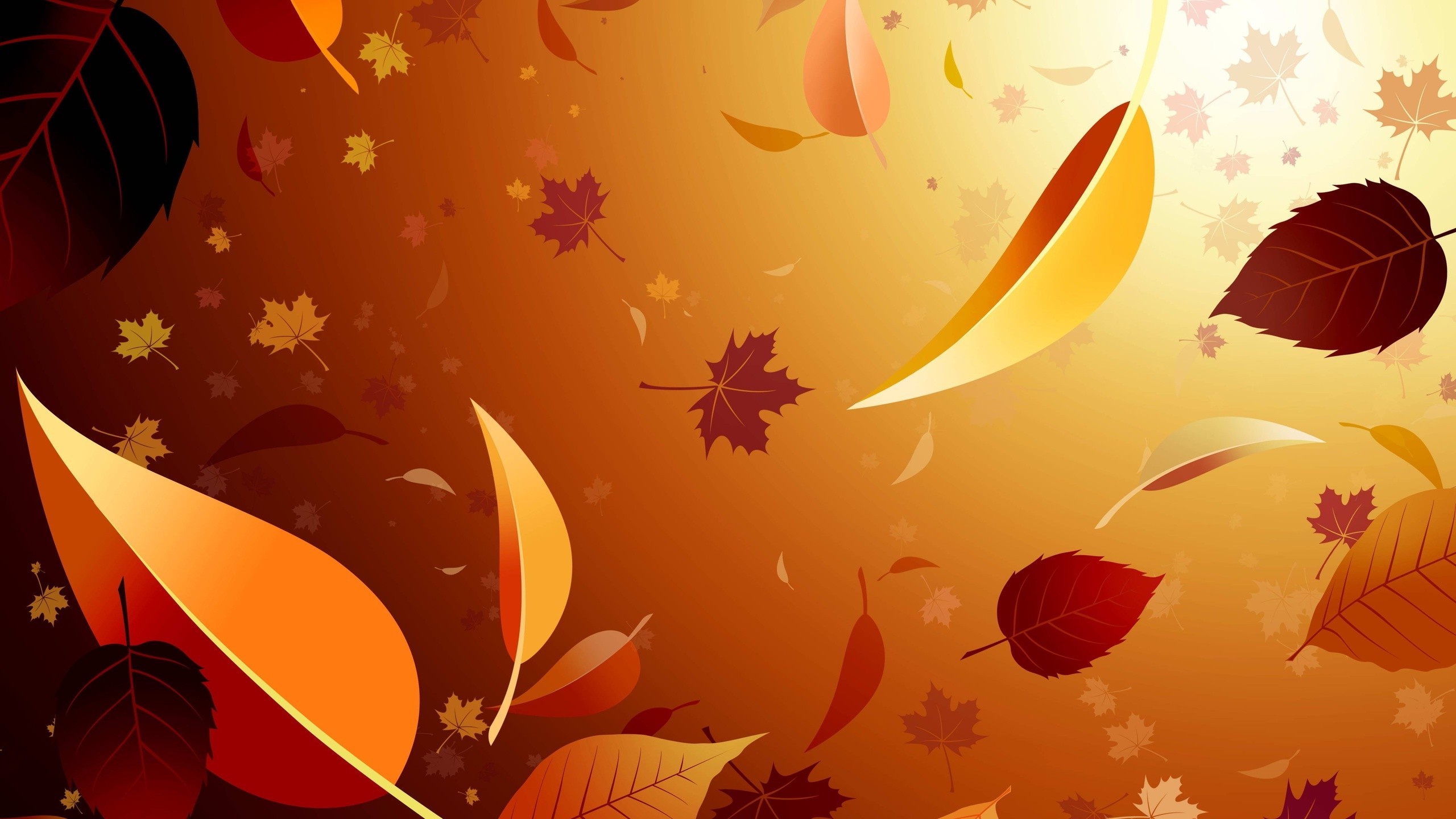 digital Art, Brown, CGI, Leaves, Maple Leaves, Fall, Minimalism Wallpaper