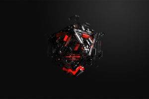 CGI, Cube, Black, Red