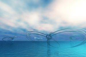 water, CGI, Digital Art, Structure