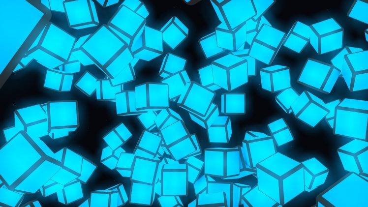 cube, Minimalism, Glowing, 3D, Night, Cubic HD Wallpaper Desktop Background