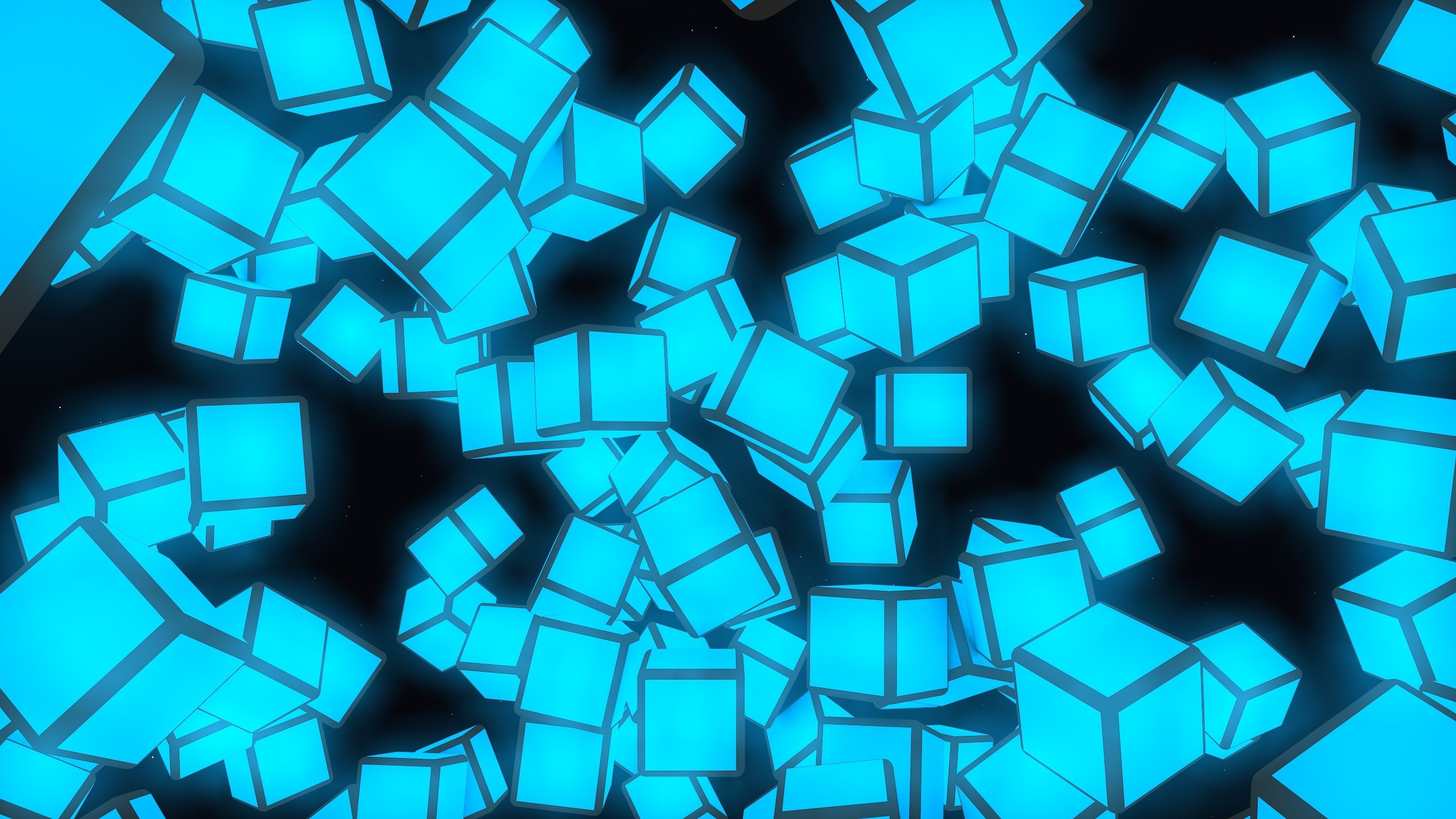cube, Minimalism, Glowing, 3D, Night, Cubic Wallpaper