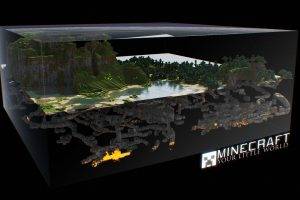 Minecraft, CGI, Digital Art, Split View