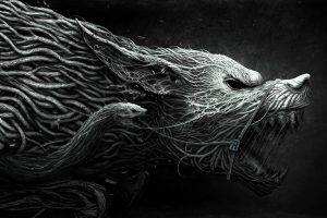 fantasy Art, Wolf, Horror, CGI, Roots