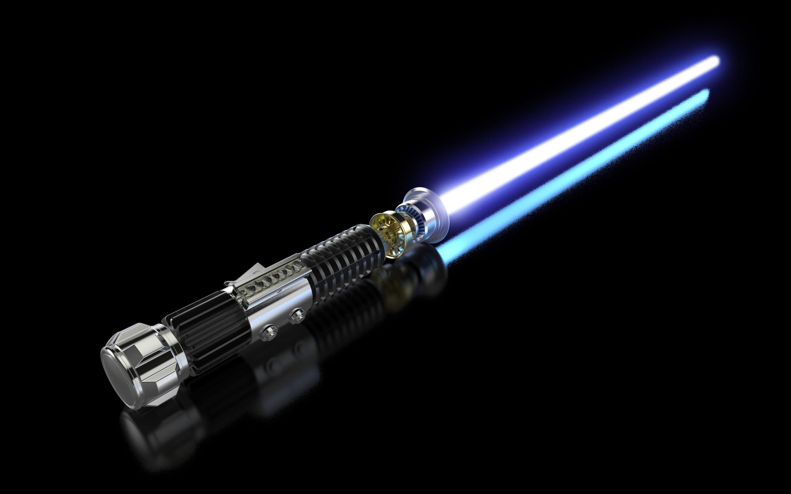 Obi Wan Kenobi, Lightsaber, Render, CGI, Reflection, Simple Background Wallpaper