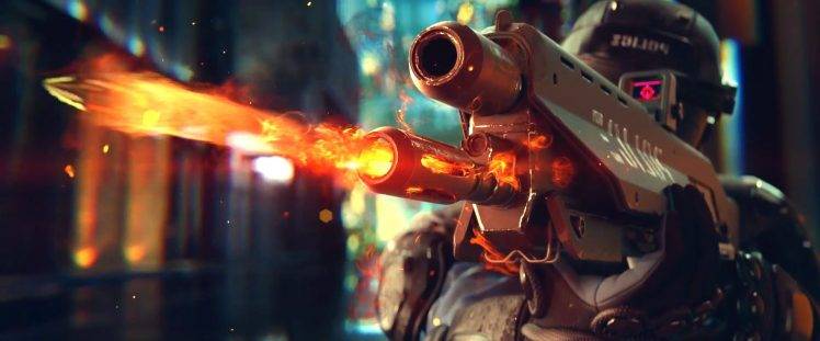 CGI, Gun, Cyberpunk 2077, Cyberpunk HD Wallpaper Desktop Background