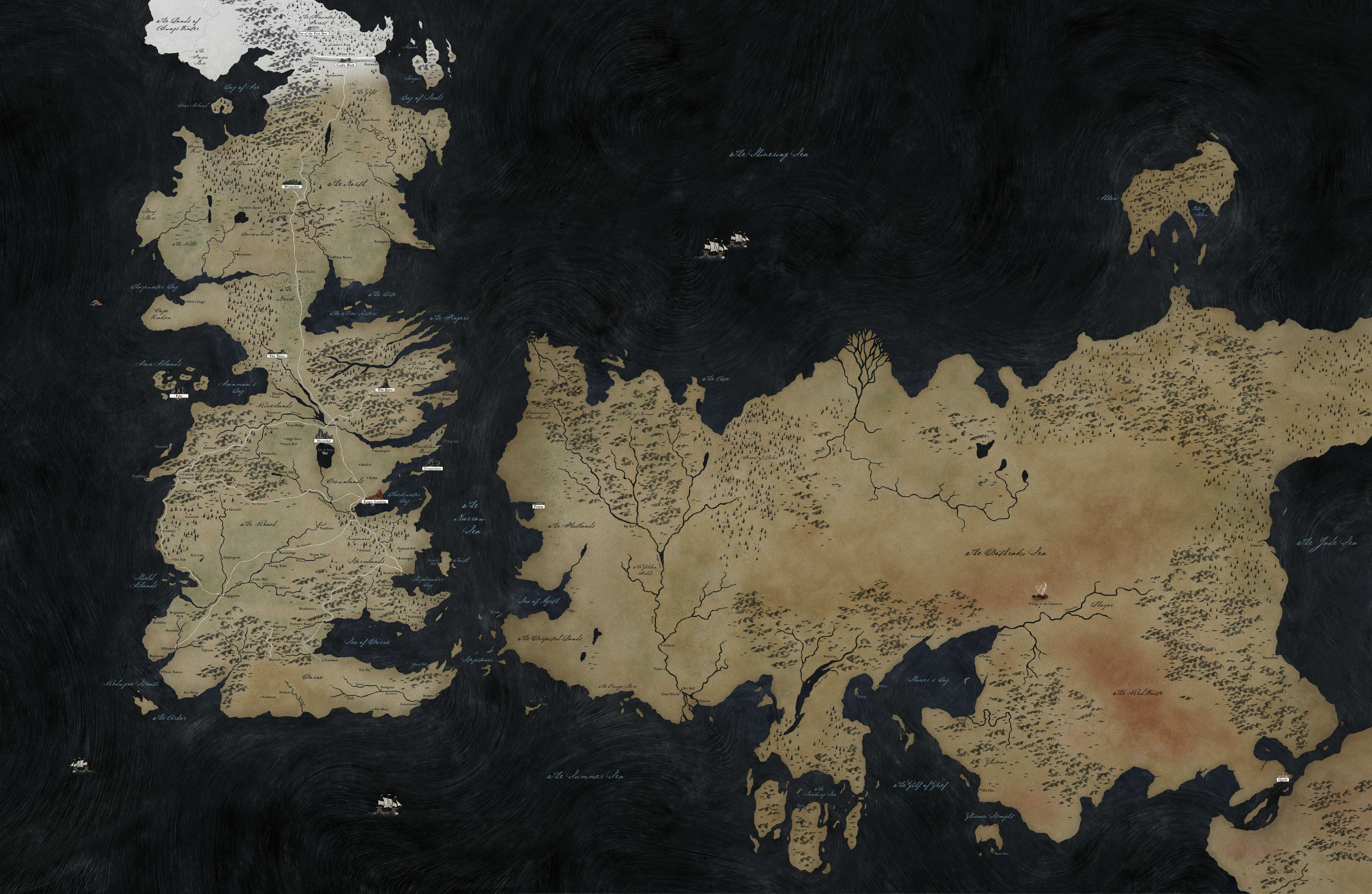 Game Of Thrones HD Map Wallpaper