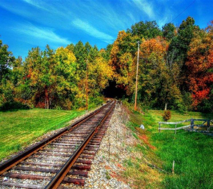 nature, Railway, Trees HD Wallpaper Desktop Background
