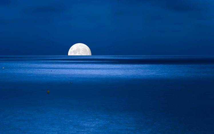 nature, Moon, Water, Night, Sea HD Wallpaper Desktop Background