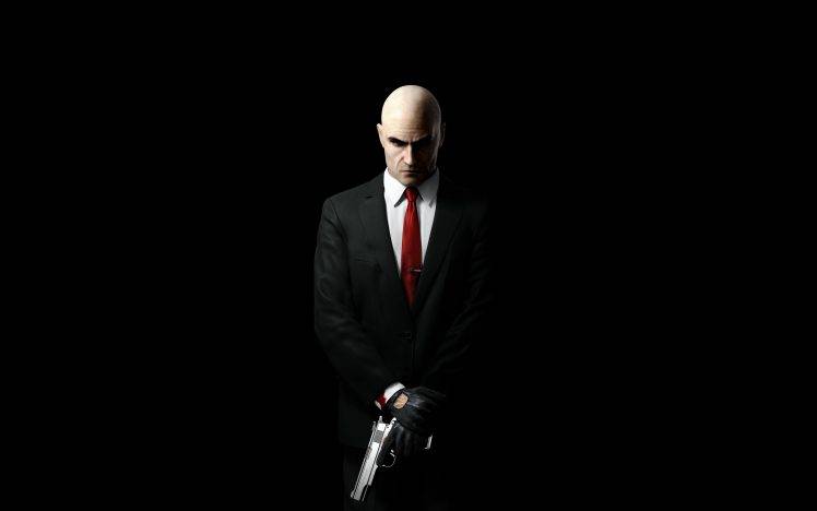 Agent 47, Hitman, Hitman: Absolution, Video Games, Gun, Simple Background, Suits HD Wallpaper Desktop Background