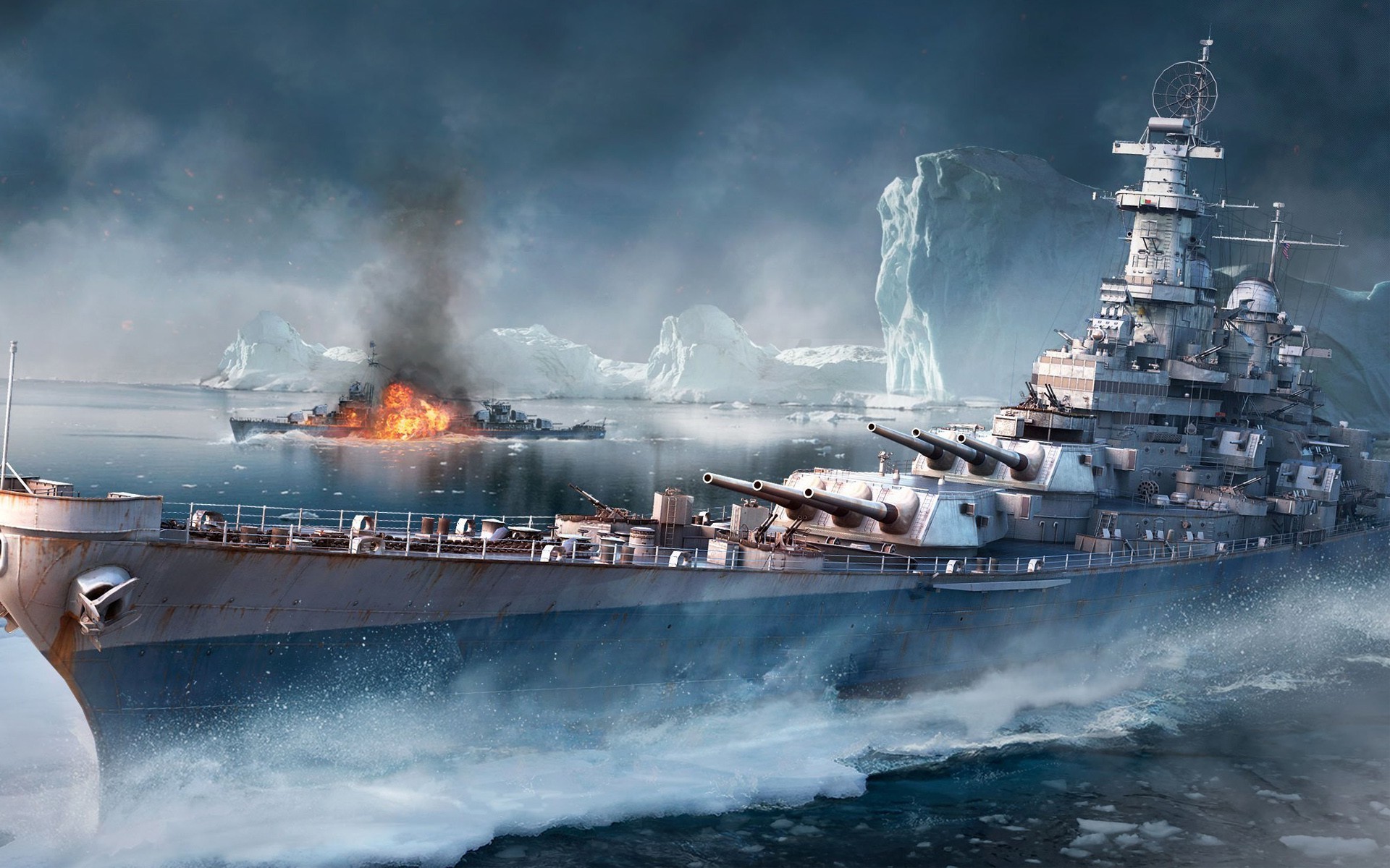 artwork, Video Games, World Of Warships, Battleships, Iceberg ...