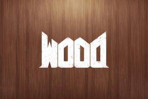 wood, Doom (game), Video Games, Humor, Upside Down, Letter, Text, Wooden Surface, Digital Art, Minimalism, Simple