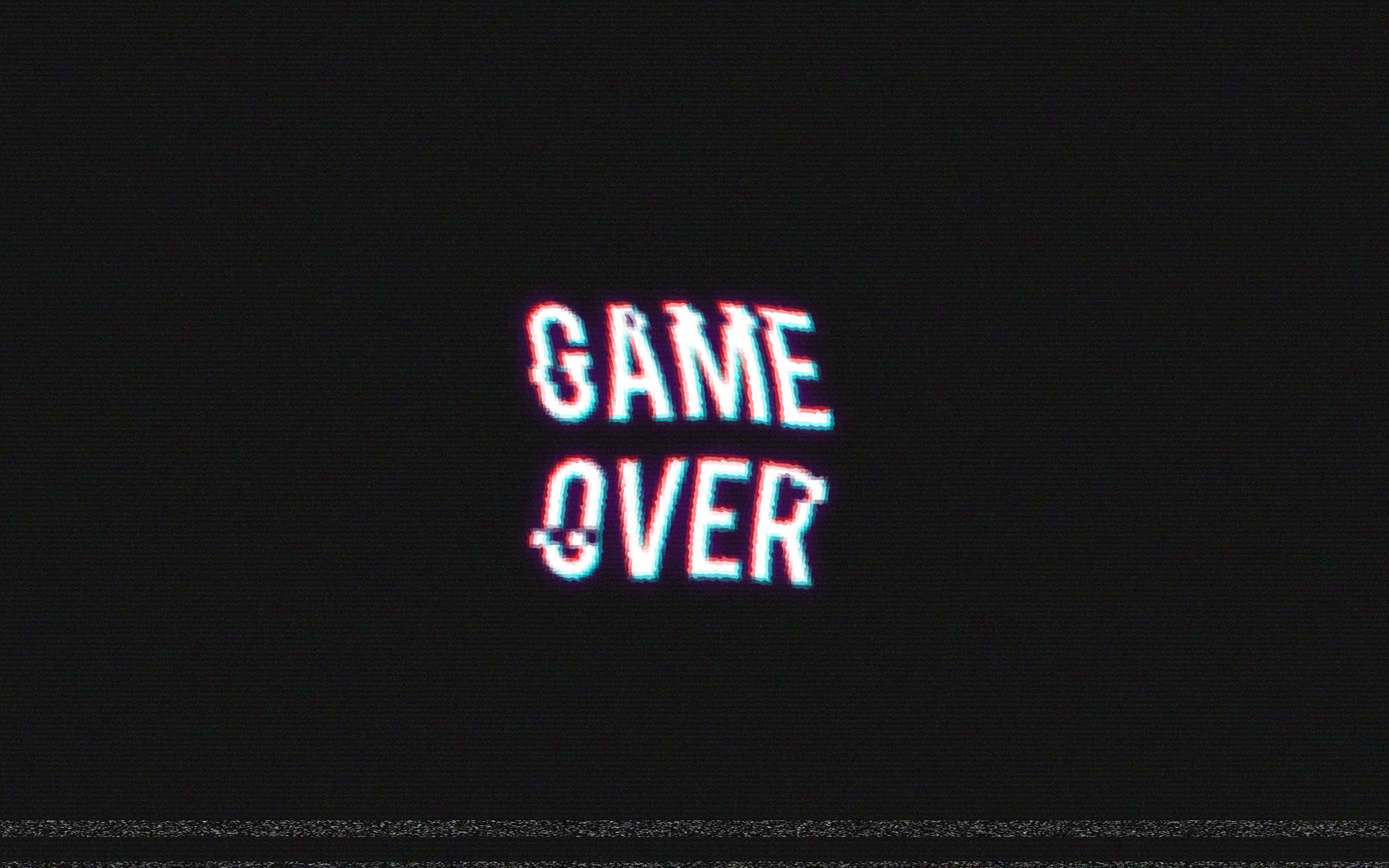 GAME OVER, Video Games, Retro Games, Distortion Wallpaper