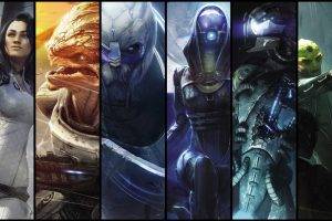 video Game Characters, Garrus, Thane Krios, Garrus Vakarian, Commander Shepard, Mass Effect, Purple, Blue, Space