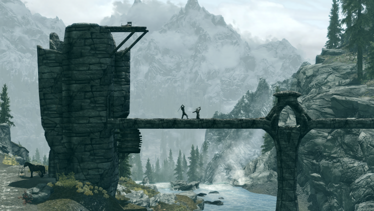 The Elder Scrolls V: Skyrim, Bridge, Video Games HD Wallpaper Desktop Background