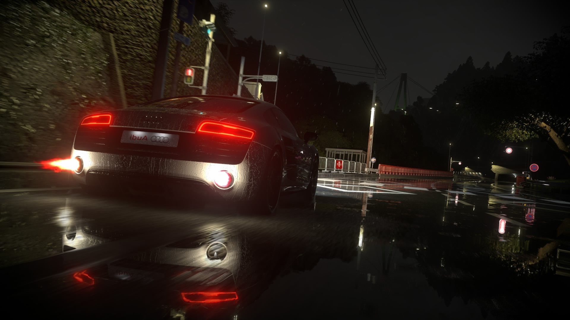 Driveclub, Audi, V10 Engine, Rain, Audi R8, Video Games, Night, Road, Lights Wallpaper