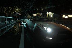 Driveclub, Nissan Skyline GT R R35, Japan, Rain, Road, Lights, Night, Video Games