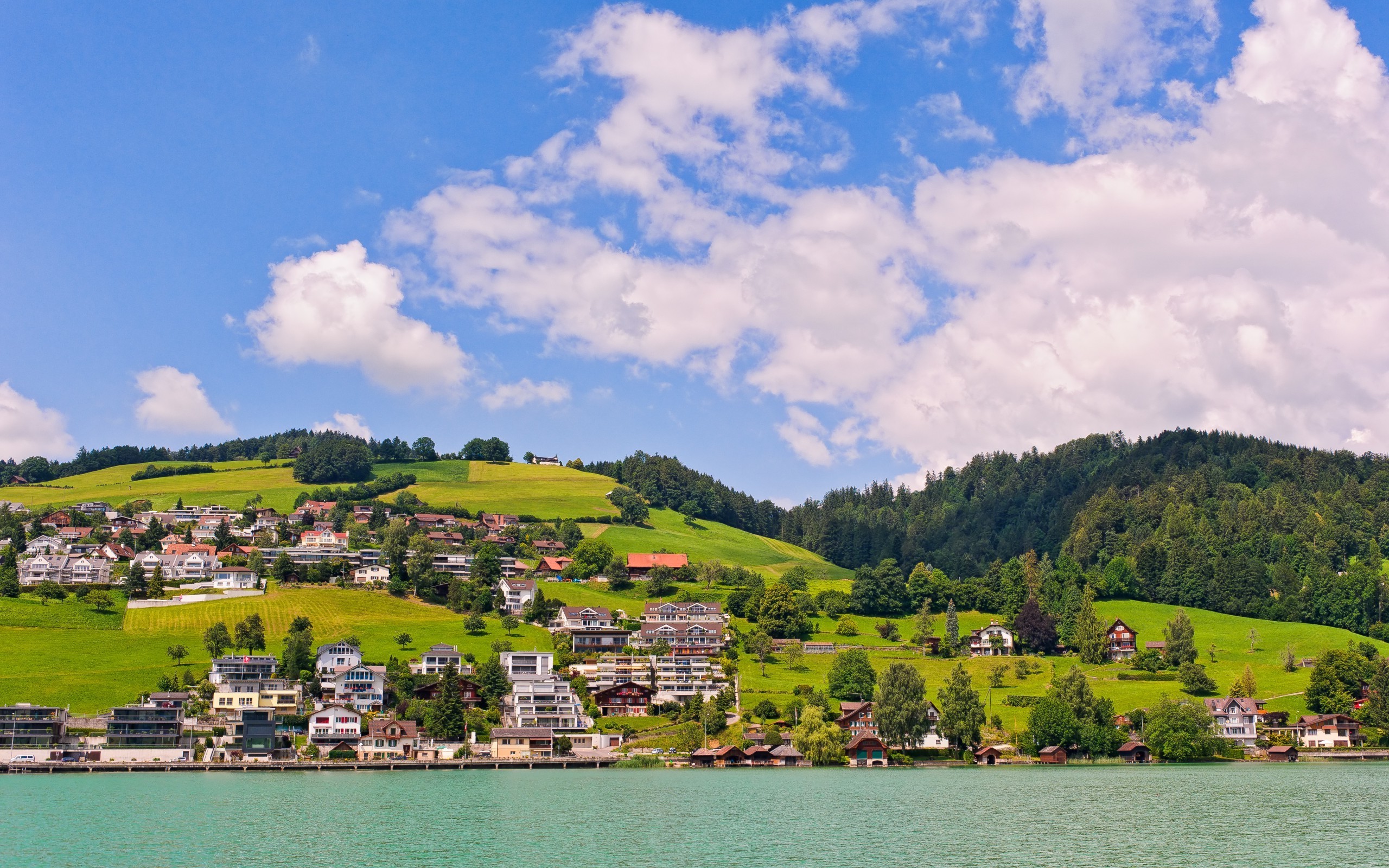 water, Sky, Clouds, Nature, Landscape, Mountains Wallpaper