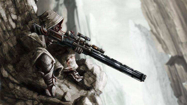 artwork, Fantasy Weapon, Sniper Rifle, Destiny (video Game) HD Wallpaper Desktop Background