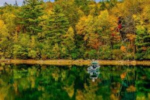 Massachusetts, Lake, Water, Sky, Reflection, Trees, Nature, Landscape, Panorama