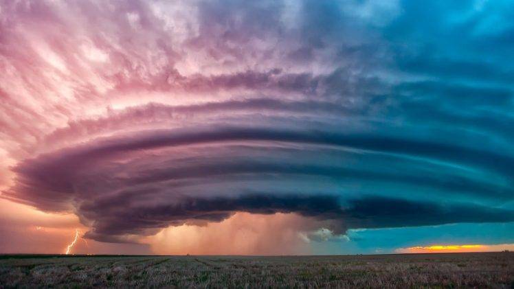 Kansas City, Storm, Clouds, Landscape, Photography, Colorful, Lightning HD Wallpaper Desktop Background