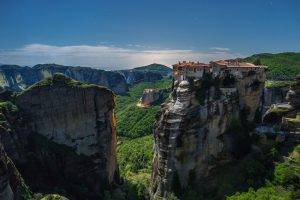Meteora, Greece, House, Trees, Nature, Landscape, Sky, Forest, Photography