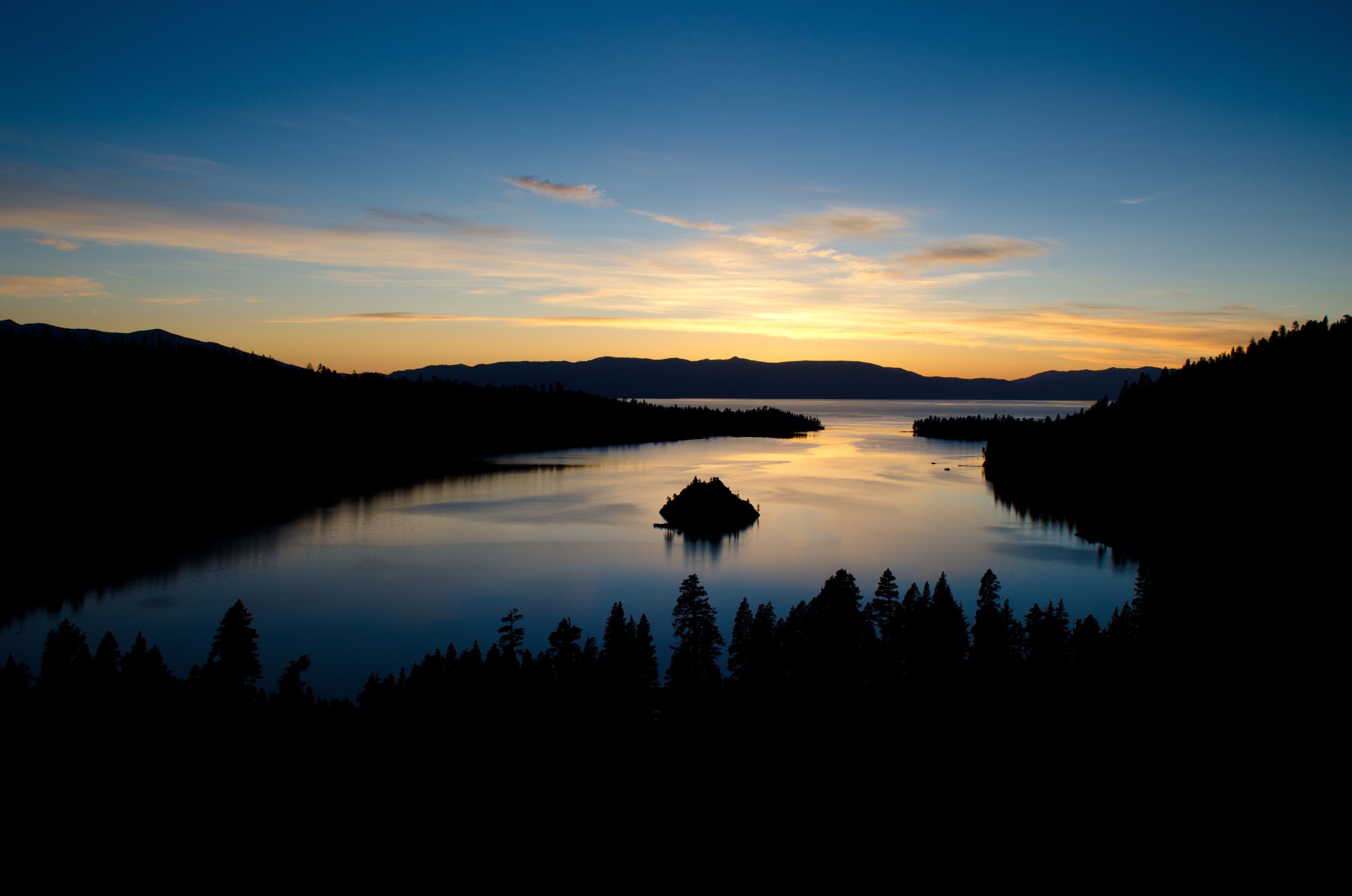 landscape, Sky, Clouds, Mountains, Trees, Forest, Lake, Sunset Wallpaper