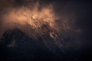 nature, Landscape, Photography, Mountains, Snowy Peak, Sunlight, Clouds, Summit