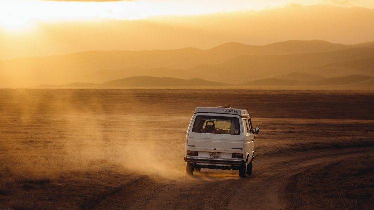car, Landscape, Field, Sunset, Road, Desert HD Wallpaper Desktop Background