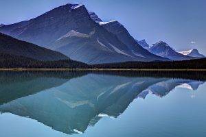 nature, Landscape, Mountains, Water, Lake, Trees, Forest, Reflection, Snowy Peak, Calm
