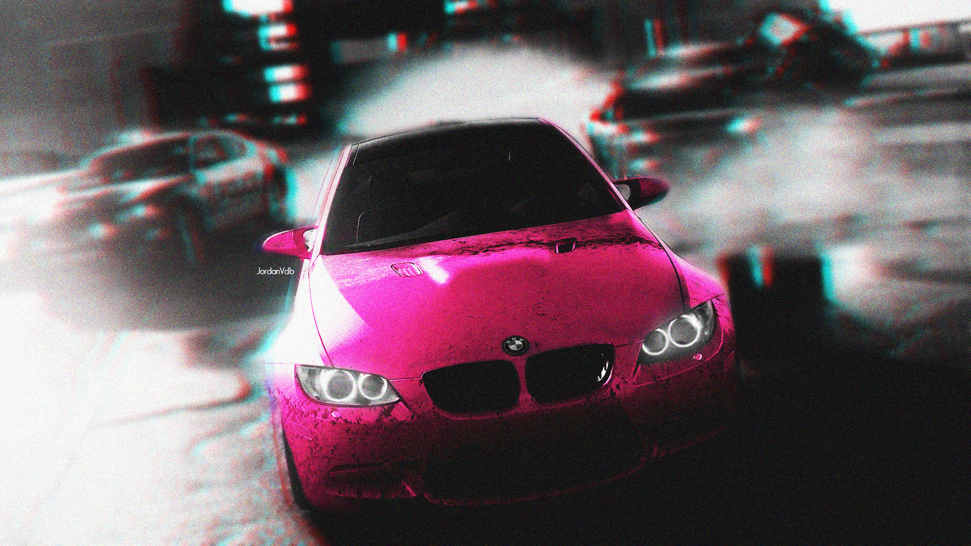 police, Car, Pink, Need For Speed, Artwork, Photoshopped, Selective Coloring, Video Games, BMW M3 Wallpaper
