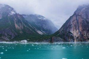 nature, Photography, Landscape, Mountains, Valley, Fjord, Clouds, Ice, Alaska