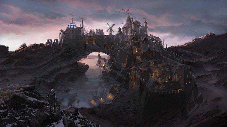 The Elder Scrolls V: Skyrim, City, Fantasy Art, Video Games HD Wallpaper Desktop Background