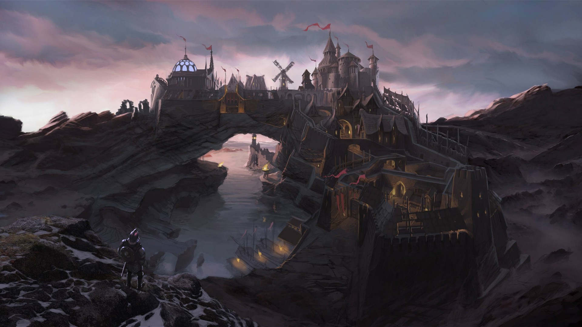 The Elder Scrolls V: Skyrim, City, Fantasy Art, Video Games Wallpaper