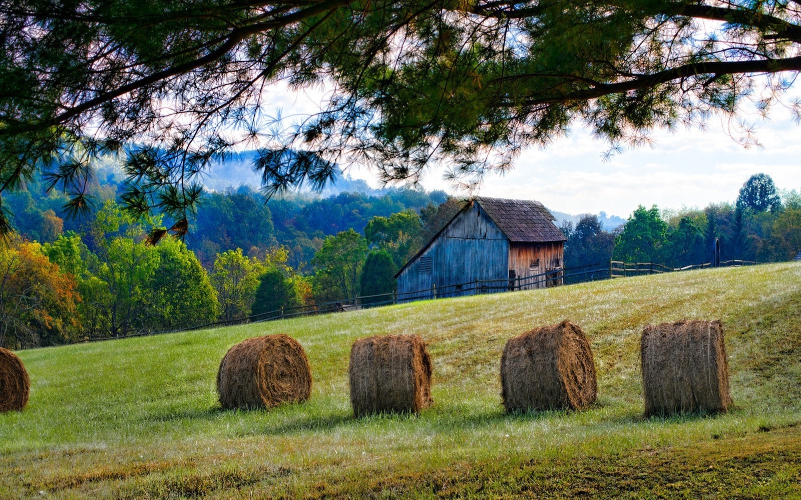 photography, Nature, Landscape, Barn, Fence, Field, Forest, Grass, Trees, Fall Wallpaper