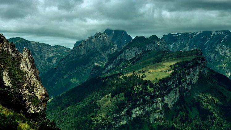 green, Mountains, Landscape, Forest, Nature HD Wallpaper Desktop Background