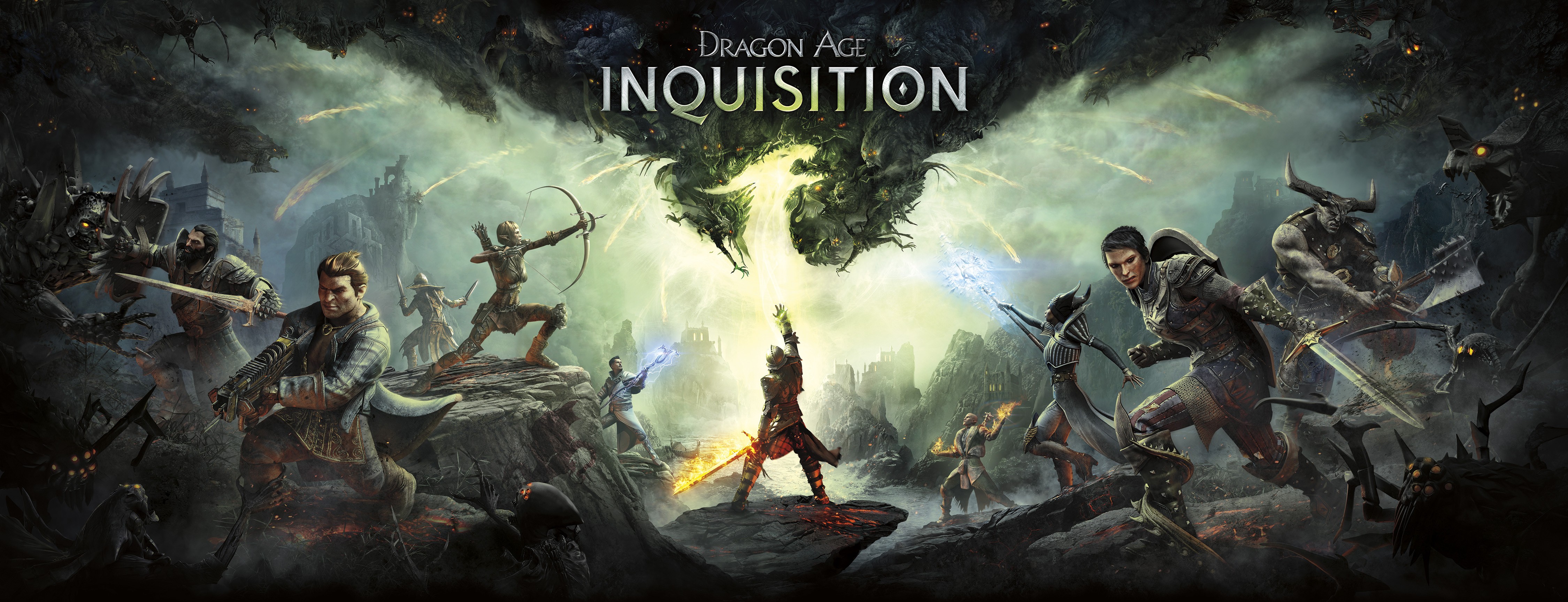 Dragon Age Inquisition, Dragon, Bow And Arrow, Sword, Magic, Bioware, EA, Video Games Wallpaper