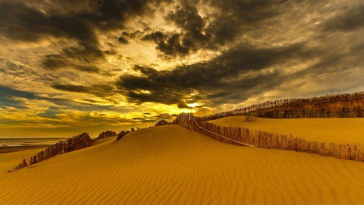 nature, Landscape, Clouds, Desert, Dune, Sand, Sun, Plants, Taiwan, HDR HD Wallpaper Desktop Background